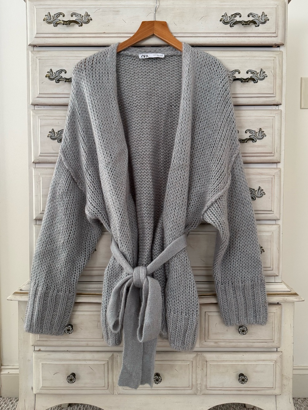 Zara Grey Wool Mohair Cardigan